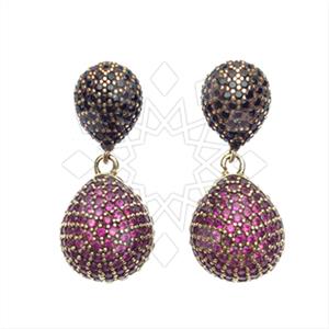 Fashion Zirconia Pave  Single Drop Earrings