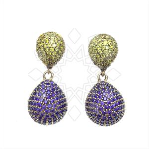 Fashion Zirconia Pave  Single Drop Earrings