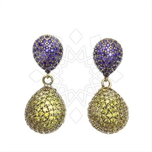 Fashion Zirconia Pave  Single Drop Earrings