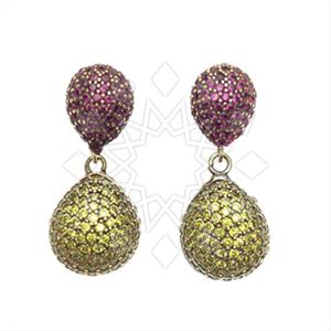 Fashion Zirconia Pave  Single Drop Earrings