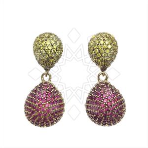 Fashion Zirconia Pave  Single Drop Earrings