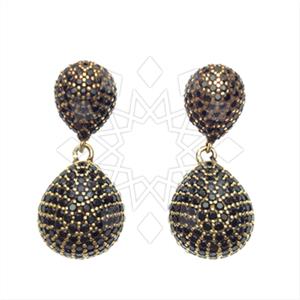 Fashion Zirconia Pave  Single Drop Earrings