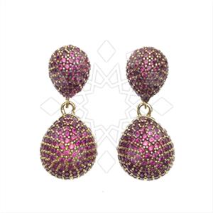 Fashion Zirconia Pave  Single Drop Earrings