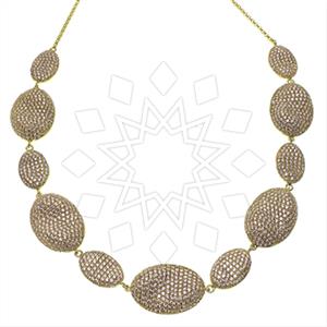 Fashion Zirconia Pave  Statement Necklace