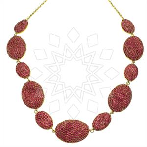 Fashion Zirconia Pave  Statement Necklace