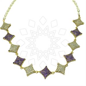 Fashion Zirconia Pave  Statement Necklace