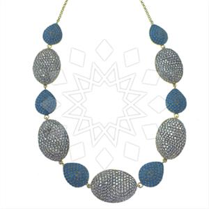 Fashion Zirconia Pave  Statement Necklace