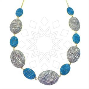 Fashion Zirconia Pave  Statement Necklace
