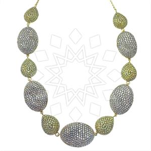 Fashion Zirconia Pave  Statement Necklace