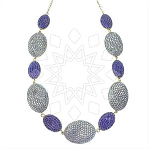 Fashion Zirconia Pave  Statement Necklace