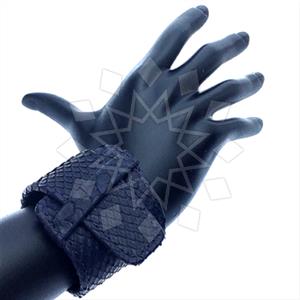 Leather and Fur Python Leather  Cuff Bracelets
