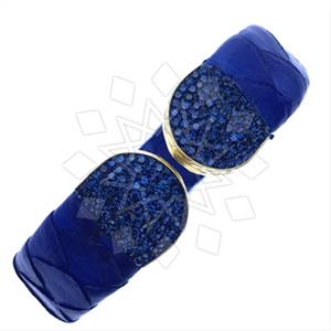 Leather and Fur Python Leather  Cuff Bracelets