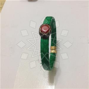 Leather and Fur Python Leather  Cuff Bracelets