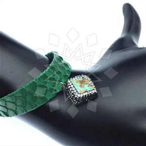 925 Sterling Silver Gem and Crystals Cuff Bracelets