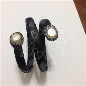 925 Sterling Silver Gem and Crystals Cuff Bracelets