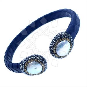 925 Sterling Silver Gem and Crystals Cuff Bracelets