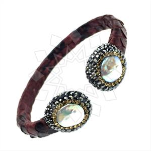 925 Sterling Silver Gem and Crystals Cuff Bracelets
