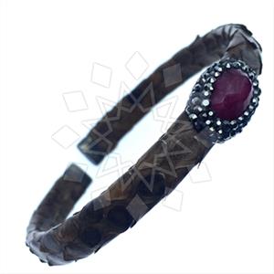 925 Sterling Silver Gem and Crystals Cuff Bracelets