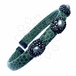 925 Sterling Silver Gem and Crystals Cuff Bracelets