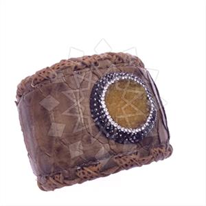 925 Sterling Silver Gem and Crystals Cuff Bracelets