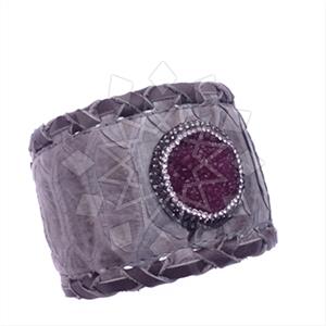 925 Sterling Silver Gem and Crystals Cuff Bracelets