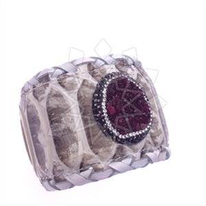 925 Sterling Silver Gem and Crystals Cuff Bracelets