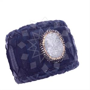 925 Sterling Silver Gem and Crystals Cuff Bracelets