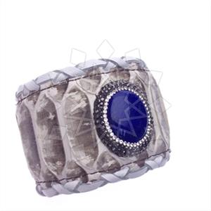 925 Sterling Silver Gem and Crystals Cuff Bracelets