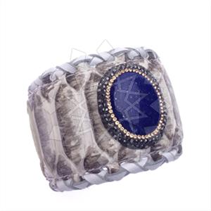 925 Sterling Silver Gem and Crystals Cuff Bracelets