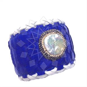 925 Sterling Silver Gem and Crystals Cuff Bracelets