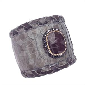 925 Sterling Silver Gem and Crystals Cuff Bracelets