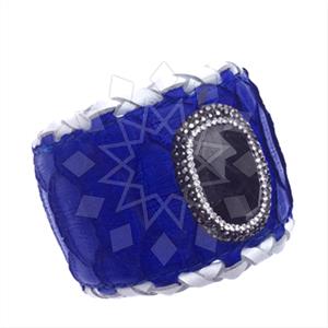 925 Sterling Silver Gem and Crystals Cuff Bracelets