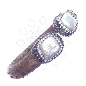 925 Sterling Silver Gem and Crystals Cuff Bracelets