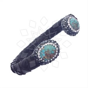 925 Sterling Silver Gem and Crystals Cuff Bracelets