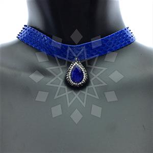 925 Sterling Silver Gem and Crystals Choker Necklace