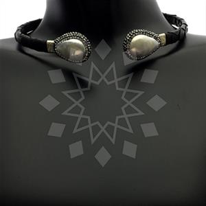 925 Sterling Silver Gem and Crystals Choker Necklace