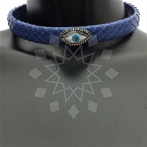 925 Sterling Silver Gem and Crystals Choker Necklace