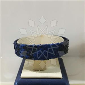 Leather and Fur Python Leather  Cuff Bracelets