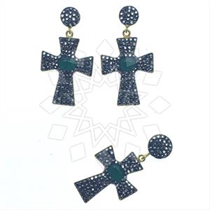 925 Sterling Silver Gem and Crystals Earrings Pendant Sets