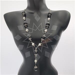 925 Sterling Silver Gem and Crystals Beaded Necklace