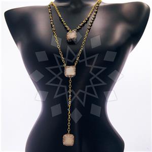 925 Sterling Silver Gem and Crystals Beaded Necklace