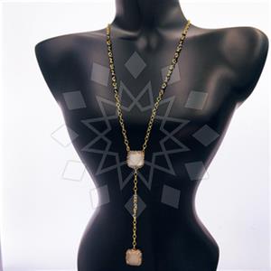 925 Sterling Silver Gem and Crystals Beaded Necklace