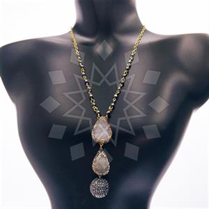 925 Sterling Silver Gem and Crystals Beaded Necklace