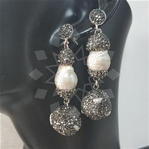 925 Sterling Silver Geometric Double Drop Earrings