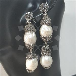 925 Sterling Silver Geometric Double Drop Earrings