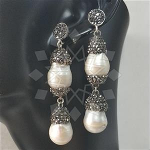 925 Sterling Silver Geometric Double Drop Earrings