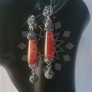 925 Sterling Silver Semi Precious Gems and Crystal  Double Drop Earrings