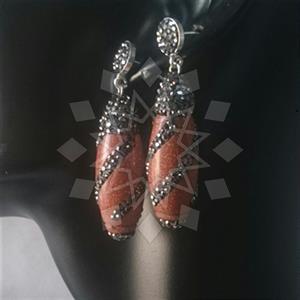 925 Sterling Silver Semi Precious Gems and Crystal  Dangle Earrings