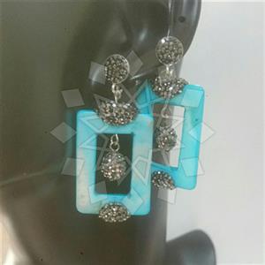 925 Sterling Silver Geometric Dangle Earrings