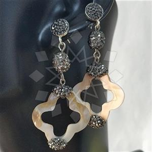 925 Sterling Silver Semi Precious Gems and Crystal  Double Drop Earrings